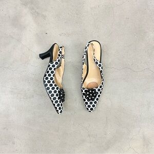 Polka Dot Slingback Kitten Heels